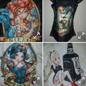 Harley,Ariel,Snow White & Alice in wonderland tank